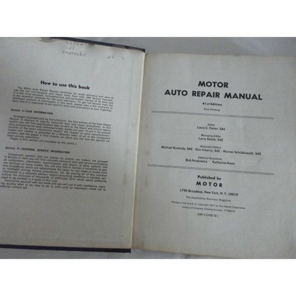 Motor Auto Repair Manual 1973-1978 Models book - Picture 8 of 12